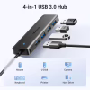Концентратор Ugreen USB 3.0 to 4хUSB 3.0 0.15m Space Gray CM219 (25851) - Image 2