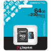 Карта памяти Kingston 64GB microSDXC сlass 10 UHS-I U3 V30 A2 Canvas Go Plus G4 (SDCG4/64GB) - Image 3