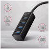 Концентратор AXAGON USB 3.1 to 4xUSB 3.0 1.2m black (HUE-M1AL) - Image 2