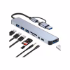 Концентратор Dynamode USB-C/A 8-in-1 1xUSB-C + 1xUSB 3.0 + 3xUSB 2.0 + 3.5mm audio + SD/TF silver (BYL-2218TU) - Image 2