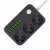 Мережевий фільтр живлення ColorWay CW-CHЕ36B, 3 розетки/6USB Black 1.8M (CW-CHE36B) - Image 4