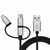 Дата кабель USB 2.0 AM to Lightning + Micro 5P + USB-C 1.0m black REAL-EL (EL123500035) - Image 2