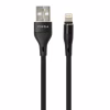 Дата кабель USB 2.0 AM to Lightning 1.0m cylindric nylon back Vinga (VCPDCLCANB1BK) - Image 2