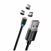 Дата кабель USB 2.0 AM to Lightning + Micro 5P + USB-C 1.0m Magnet only charge ColorWay (CW-CBUU020-BK) - Image 4