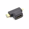 Переходник HDMI (F) to mini HDMI (M) / micro HDMI (M) PowerPlant (CA912056) - Image 2