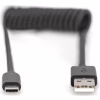 Дата кабель USB 2.0 AM to USB-C 1.0m (0.32m) spiral black Digitus (AK-300430-006-S) - Image 2