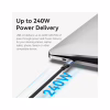 Дата кабель USB-C to USB-C 1.0m Thunderbolt 4 240W (50V/5A) 8K60Hz Gray Aluminum Alloy Vention (TAVHF) - Image 6