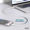 Дата кабель USB 2.0 AM to USB-C 2.0m 60W white Digitus (AK-300340-020-W) - Image 6