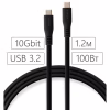 Дата кабель USB-C to USB-C 1.2m UBS3.2 Gen2 10G 100W Chip Silicon Black Vinga (VCPDCCC31012SB) - Image 4