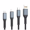 Дата кабель USB 2.0 AM to Lightning + Micro 5P + USB-C 1.2m 100W nylon black XoKo (SC-3100) - Image 2