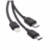Дата кабель USB 2.0 AM to Lightning + Micro 5P + USB-C 1.0m 2.1A black XO (NB103-3in1-1-BK) - Image 3