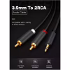 Кабель мультимедійний 3.5mm M to 2xRCA M 2.0m AV102 black Ugreen (10510) - Image 4