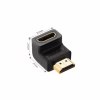 Переходник HDMI M to HDMI F 90° corner Down HD112 black Ugreen (20109) - Image 4