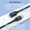 Дата кабель USB 3.0 AM/AF 0.5m black Vention (CBHBD) - Image 2