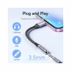 Перехідник Lightning to 3.5mm 0.1m cotton braided aluminum gray Vention (BMBHA) - Image 11
