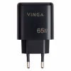 Зарядное устройство Vinga GaN 65W PD+QC 2C1A ports Wall Charger (VCPCHCCA65B) - Image 4