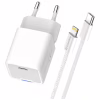 Зарядний пристрій ColorWay C101D GaN Mini 20W PD PPS USB-C + cable USB-C to Lightning white (CW-CHS059PDL-WT) - Image 2