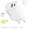 Зарядний пристрій ColorWay C101E GaN Mini 45W PD PPS USB-C + USB-A QC4.0 white (CW-CHS060PD-WT) - Image 7