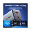 Зарядное устройство Vention 2xUSB-C PD45W GaN transparent gray (FCFH0-EU) - Image 5
