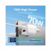 Зарядное устройство Vention 1xUSB-C PD70W + 1xUSB QC3.0 22.5W GaN transparent gray (FCGH0-EU) - Image 6