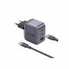 Зарядное устройство Vention 2xUSB-C PD70W + 1xUSB QC3.0 22.5W GaN + cable USB-C to USB-C 1.0m black gray (TZ-FEXH0-EU) - Image 2