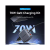 Зарядное устройство Vention 2xUSB-C PD70W + 1xUSB QC3.0 22.5W GaN + cable USB-C to USB-C 1.0m black gray (TZ-FEXH0-EU) - Image 4