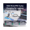 Зарядний пристрій Vention 2xUSB-C PD70W + 1xUSB QC3.0 22.5W GaN + cable USB-C to USB-C 1.0m black gray (TZ-FEXH0-EU) - Image 6