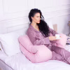 Подушка MirSon для беременных и отдыха Satin Stripe №8026 U-образная Pink (2200006178644) - Image 5