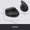 Мышка Logitech Lift Vertical Ergonomic Wireless/Bluetooth for Business Graphite (910-006494) - Image 9