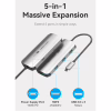 Концентратор Vention USB 3.1 Type-C to HDMI 4K60Hz/USB 3.0x3/PD 100W 5-in-1 (TQDHB) - Image 3