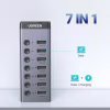 Концентратор Ugreen USB 3.0 to 7xUSB 3.0 with power supply CM481 gray (90307) - Image 2