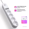 Мережевий фільтр живлення ColorWay CW-CHE44W, 4 розетки/4USB White 2M (CW-CHE44W) - Image 9