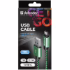 Дата кабель USB 2.0 AM to USB-C 1.0m PRO green Defender (87816) - Image 3