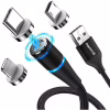 Дата кабель USB 2.0 AM to Lightning + Micro 5P + USB-C 1.0m Magnetic ColorWay (CW-CBUU038-BK) - Image 2