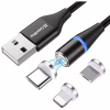 Дата кабель USB 2.0 AM to Lightning + Micro 5P + USB-C 1.0m Magnetic ColorWay (CW-CBUU038-BK) - Image 3