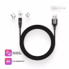 Дата кабель USB 2.0 AM to Lightning + Micro 5P + USB-C 1.0m Magnetic ColorWay (CW-CBUU038-BK) - Image 8