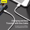 Дата кабель USB 3.1 AM to USB-C 2.0m 6.0A 66W Cafule Series Metal White Baseus (CAKF000202) - Image 4