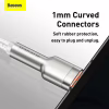 Дата кабель USB 3.1 AM to USB-C 2.0m 6.0A 66W Cafule Series Metal White Baseus (CAKF000202) - Image 7