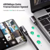 Дата кабель USB-C to USB-C 2.0m 3A 60W US323 90-degree Black Ugreen (70531) - Image 5