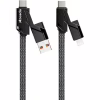 Дата кабель USB-C to USB-C + Lightning + USB-A 1.5m Black Proda (PD-B96th-BK) - Image 3