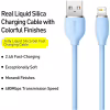 Дата кабель USB 2.0 AM to Lightning 1.2m 2.4A Jelly Liquid Silica Gel Blue Baseus (CAGD000003) - Image 2