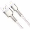 Дата кабель USB 2.0 AM to Lightning 2.0m Cafule Series Metal 2.4A White Baseus (CALJK-B02) - Image 3
