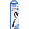 Дата кабель USB 2.0 AM to Lightning + Micro 5P + USB-C 0.25m 2.4A nylon X47 black HOCO (6931474727398) - Image 4