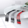 Дата кабель USB 2.0 AM to Lightning + Micro 5P + USB-C 0.25m 2.4A nylon X47 black HOCO (6931474727398) - Image 5