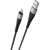 Дата кабель USB 2.0 AM to Lightning 1.0m 2.4A nylon BX32 black BOROFONE (6931474710413) - Image 2