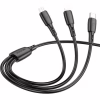 Дата кабель USB 2.0 AM to Lightning + Micro 5P + USB-C 1.0m 2A PVC BX71 black BOROFONE (6974443384543) - Image 3