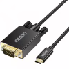 Кабель мультимедійний USB-C to VGA M 1.8m black Choetech (XCV-1801-BK) - Image 2