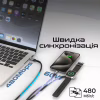 Дата кабель USB-C to Lightning 27W + USB-C 60W + Apple Watch 2.5W 1.5m icharge trio black Promate (icharge-trio.black) - Image 4