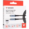 Дата кабель USB-C to USB-C 1.2m with display 100W black Verbatim (31848) - Image 3