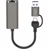 Адаптер USB-C + USB A to RJ45 Ethernet 100Mbps XO (HUB018.black) - Image 3